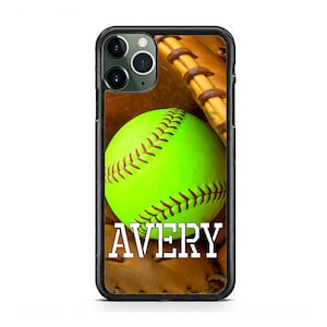 Cute Personalized Name Softball Custom   slim Case Cover for iPhone 15 14 13 12 Max Mini pro Max 11 XR Plus X Max SE, iPod Touch 7 6