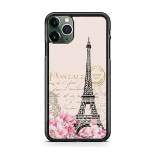 Capa de TPU de borracha rígida com cartão postal retrô da Torre Eiffel de Paris para iPhone 16 15 14 13 12 Max Mini pro Max 11 Plus X Max, iPod Touch 7 6