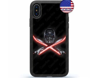 Skull Phone Case Halloween iPhone 15 14 13 12 Max Mini pro Max 11 XR Plus X Max SE, iPod Touch 7 6 Cover Laser Swords