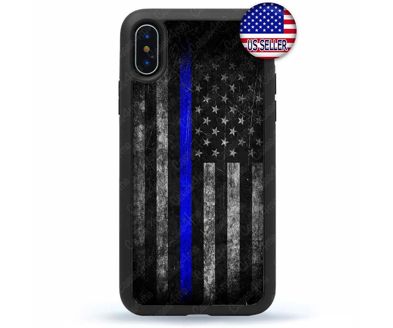 Thin Blue line iPhone Case,Police Flag Phone Case Cover, iPhone 12 Max Mini 11 Pro Max 8 7 6 Plus X Xs Max XR SE, iPod Touch 7 6 