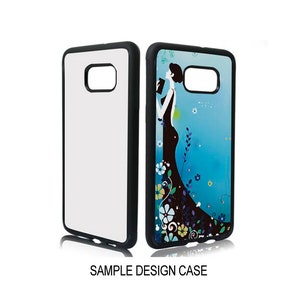 K&ouml;nnte beinhalten: Zwei Handyh&uuml;llen, eine wei&szlig;e und eine mit einem bunten Design einer Frau in einem Kleid mit Blumen. Der Text "SAMPLE DESIGN CASE" befindet sich unter den H&uuml;llen.