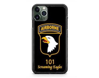 US Airborne 101 Eagles Military Army Hard Rubber Slim Case Cover for iPhone 17 16 15 14 13 Max Mini pro Max 12 Plus X Max, iPod Touch 7 6