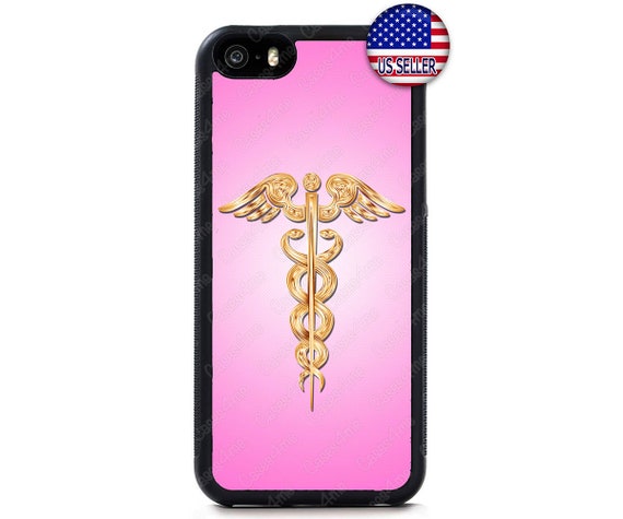 Doctor,Nurse phone case,Pink Caduceus, Medical Case Cover For iPhone 17 16 15 14 13 Max Mini pro Max 12 Plus X Max, iPod Touch 7 6