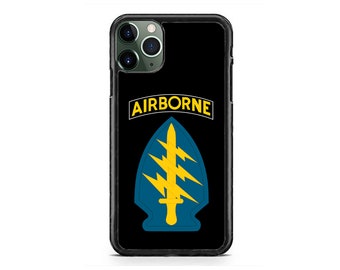 US Special Forces Airborne Army Hard Rubber Slim Case Cover for iPhone 17 16 15 14 13 Max Mini pro Max 12 Plus X Max, iPod Touch 7 6
