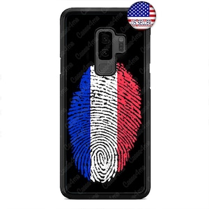 France Fingerprint Flag Hard Rubber Case Cover For Samsung Galaxy s23 ultra s22 s21 plus ultra fe s20 + NOTE20 Google Pixel