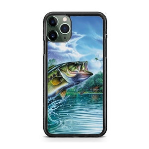 Angeln Bass Fisch Angeln Hartgummi TPU Slim Case Cover für iPhone 16 15 14 13 12 Max Mini pro Max 11 Plus X Max, iPod Touch 7 6
