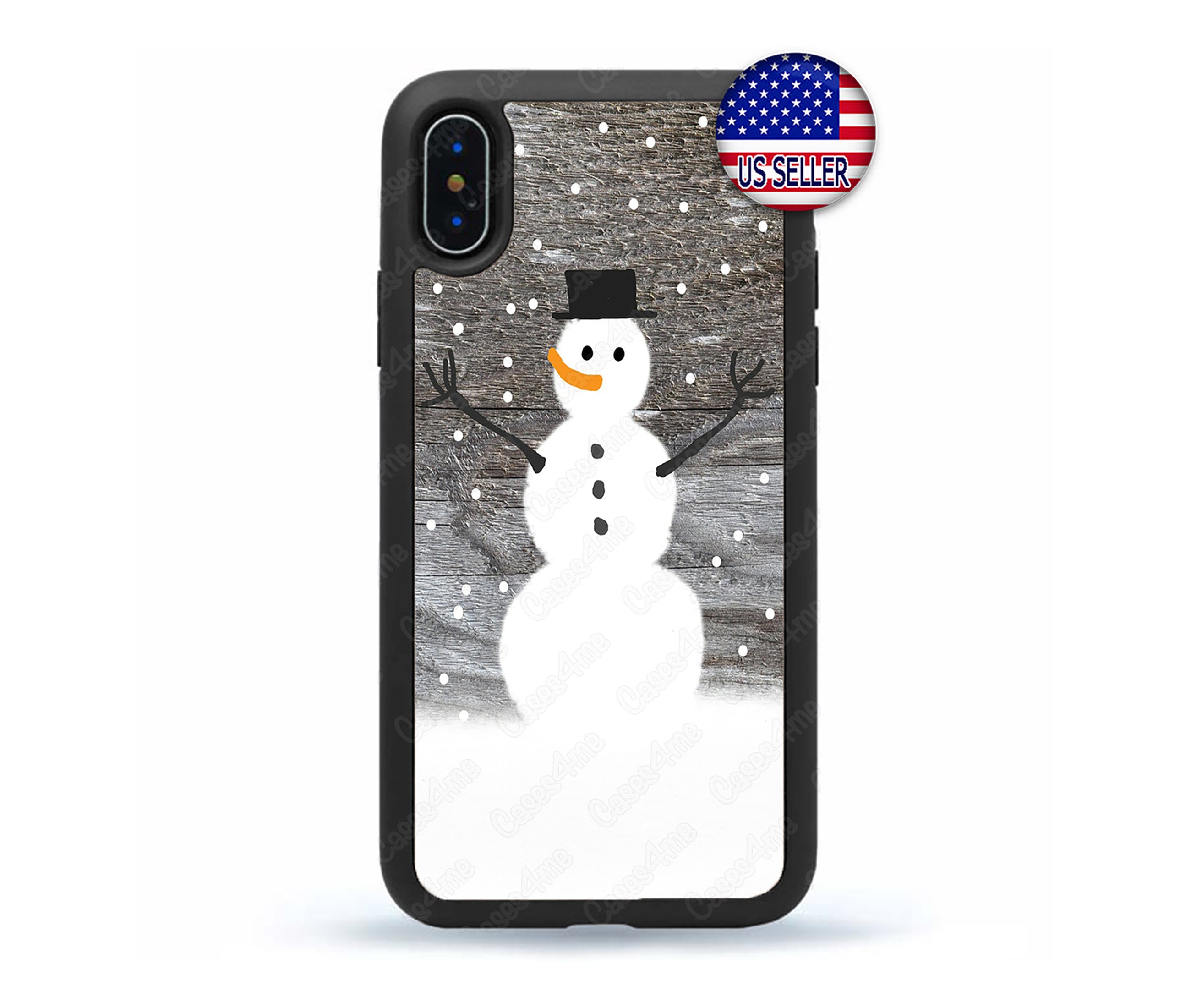 スノーマン iPhone ケース、クリスマス、Let it Snow カバー、iPhone