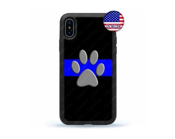 K9 Police Dog Thin Blue Line Phone Case Cover for iPhone 17 16 15 14 13 Max Mini pro Max 12 Plus X Max, iPod Touch 7 6