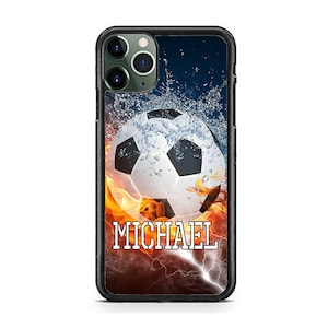 Custom Soccer ball Personalized Name Player Gift,Football Case, for iPhone 16 15 14 13 12 Max Mini pro Max 11 Plus X Max, iPod Touch 7 6