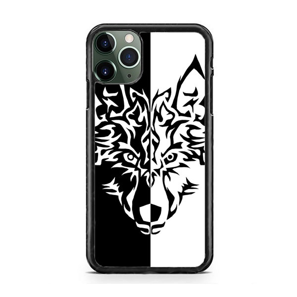 Wolf Teen Art Black White Design Hard Rubber TPU Case Cover for iPhone 15 14 13 12 Max Mini pro Max 11 XR Plus X Max SE, iPod Touch 7 6