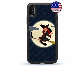 Funny Halloween Phone case, Cute Witch phone Case, Cover for iPhone 17 16 15 14 13 Max Mini pro Max 12 Plus X Max, iPod Touch 7 6