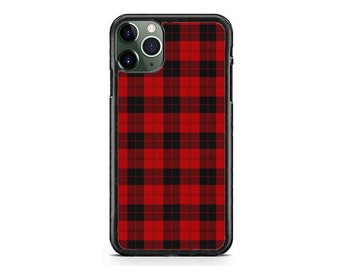 Telefoonhoesje buffelrood geruit, rode tartan, iPhone 17 16 15 14 13 Max Mini pro Max 12 Plus X Max, iPod Touch 7 6, kerstplaid