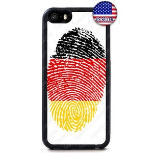 Germany Fingerprint Flag Hard Rubber Case Cover For iPhone 16 15 14 13 12 Max Mini pro Max 11 Plus X Max, iPod Touch 7 6