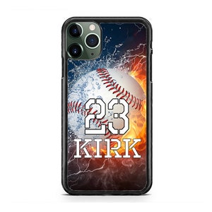 Personalisierte Nummer und Name Baseball Custom schlanke Hülle für iPhone 16 15 14 13 12 Max Mini pro Max 11 Plus X Max, iPod Touch 7 6