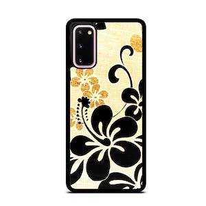 Black Floral Henna Flower Hawaii Hard Rubber Case Cover for Samsung Galaxy s23 ultra s22 s21 plus ultra fe s20 + NOTE20 Google Pixel