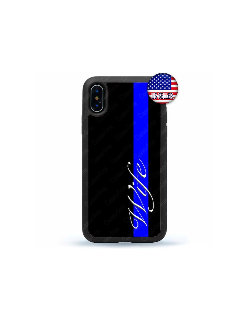 Police Proud Wife Phone Case, Thin Blue Line Case Cover for iPhone 13 Max 12 Mini 11 Pro XR 8 7  Plus X  Max SE, iPod Touch 7 6 