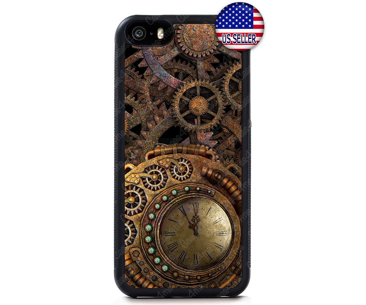 Clock Gears of Time Slim Hard Rubber Case Cover for iPhone
