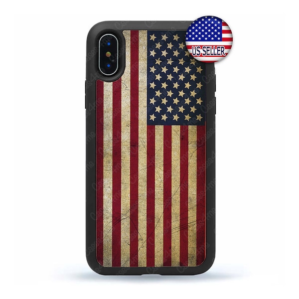 USA Flag us Grunge Stars Hard Rubber Slim Case Cover for iPhone 15 14 13 12 Max Mini pro Max 11 XR Plus X Max SE, iPod Touch 7 6