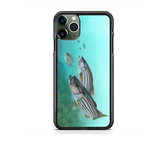 Bass Fish Fishing Hard Rubber TPU Slim Case Cover for iPhone 15 14 13 12  Max Mini Pro Max 11 XR Plus X Max SE, Ipod Touch 7 6 