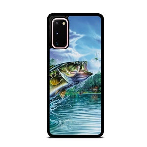 Angeln Bass Fisch Angeln Hartgummi Fall-Abdeckung für Samsung Galaxy S23 Ultra S22 S21 Plus Ultra Fe S20 + NOTE20 Google Pixel