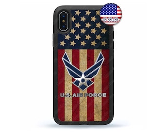US Air Force Usa Flag Hard Rubber Slim Case Cover for iPhone 15 14