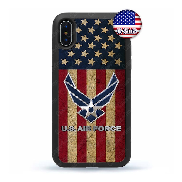 US Air Force usa Flag Hard Rubber Slim Case Cover for iPhone 15 14 13 12 Max Mini pro Max 11 XR Plus X Max SE, iPod Touch 7 6