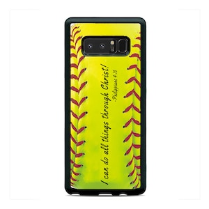 Softball Christian Bible verse Hard Rubber Case Cover For Samsung Galaxy s23 ultra s22 s21 plus ultra fe s20 + NOTE20 Google Pixel