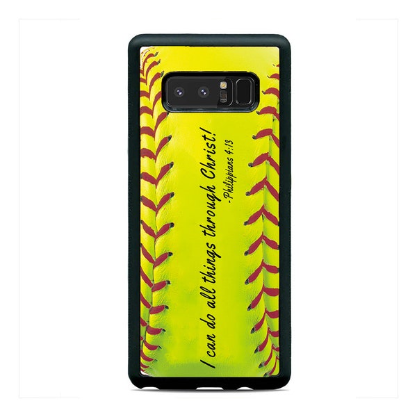 Softball Christian Bible verse Hard Rubber Case Cover For Samsung Galaxy s23 ultra s22 s21 plus ultra fe s20 + NOTE20 Google Pixel