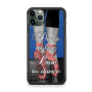 Cute Ballet Ballerina Dancer Shoes Quote Hard Rubber Case Cover for iPhone 16 15 14 13 12 Max Mini pro Max 11 Plus X Max, iPod Touch 7 6