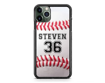 Personalized Number and Name Baseball Custom slim Case Cover for iPhone 17 16 15 14 13 Max Mini pro Max 12 Plus X Max, iPod Touch 7 6
