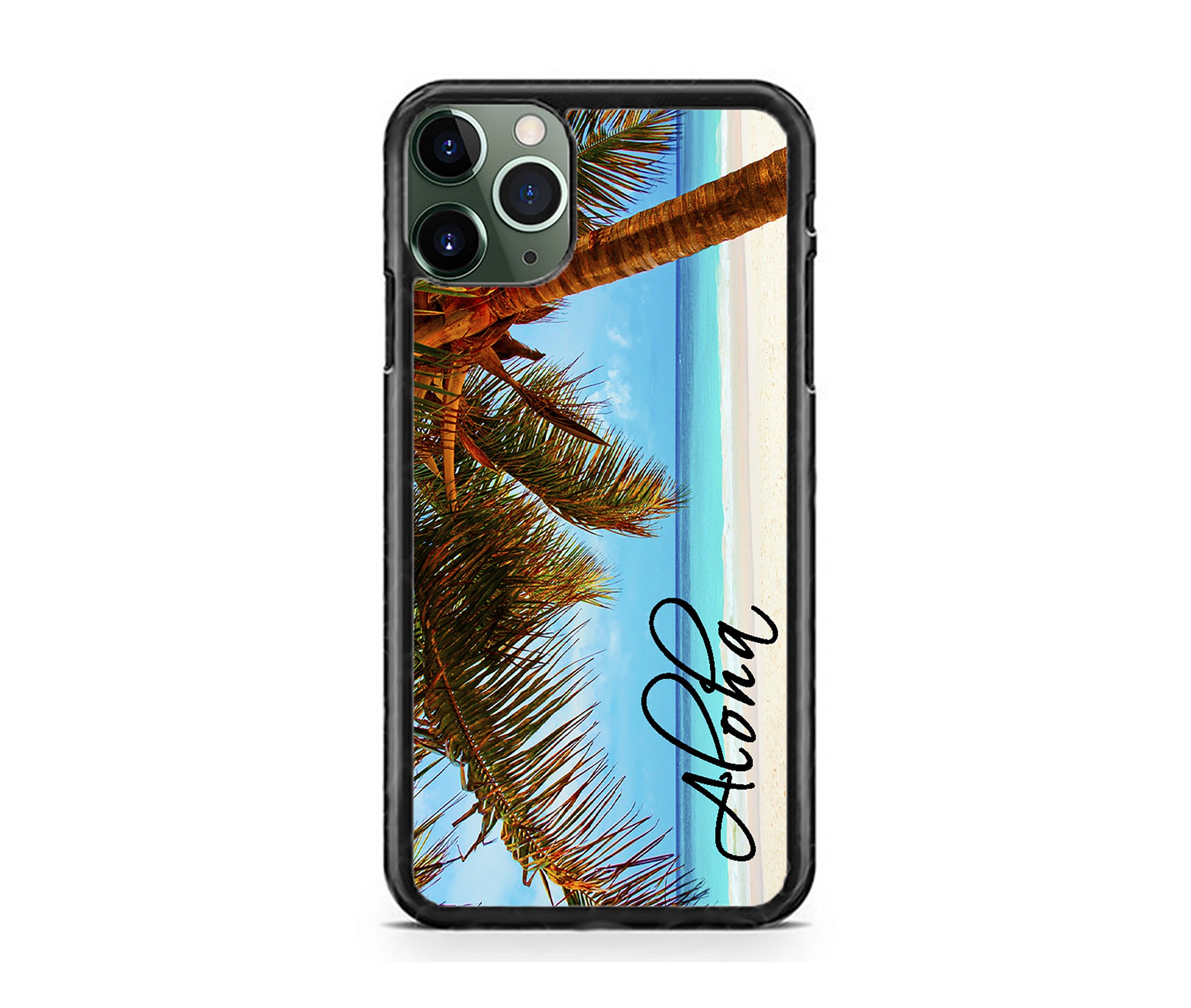 Aloha Hawaii Hawaiian Beach Palms Hard Rubber TPU Case Cover for