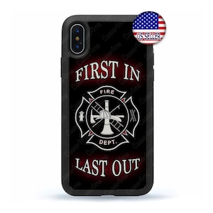 Fire dept. Firefighter Fireman Logo Hard Rubber Case Cover for iPhone 16 15 14 13 12 Max Mini pro Max 11 Plus X Max, iPod Touch 7 6