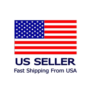 K&ouml;nnte beinhalten: Eine amerikanische Flagge in Rot, Wei&szlig; und Blau mit 50 Sternen. Unter der Flagge steht der Text "US SELLER" und "Fast Shipping From USA".