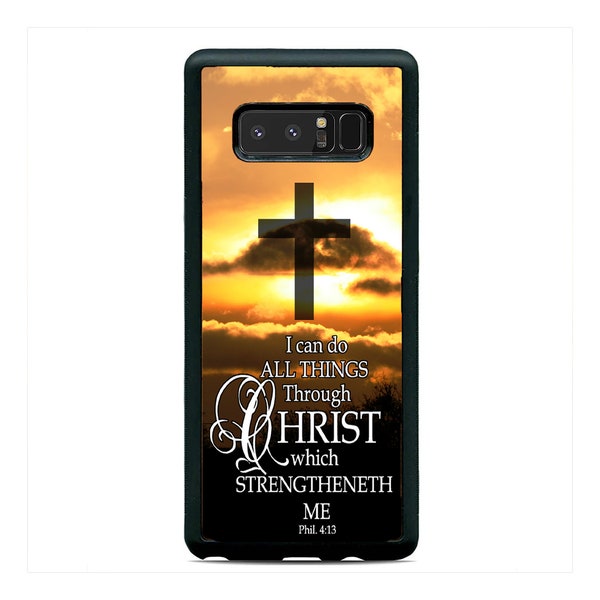 Philippians Bible Verse I Can Do Hard Rubber Case Cover For Samsung Galaxy s23 ultra s22 s21 plus ultra fe s20 + NOTE20 Google Pixel
