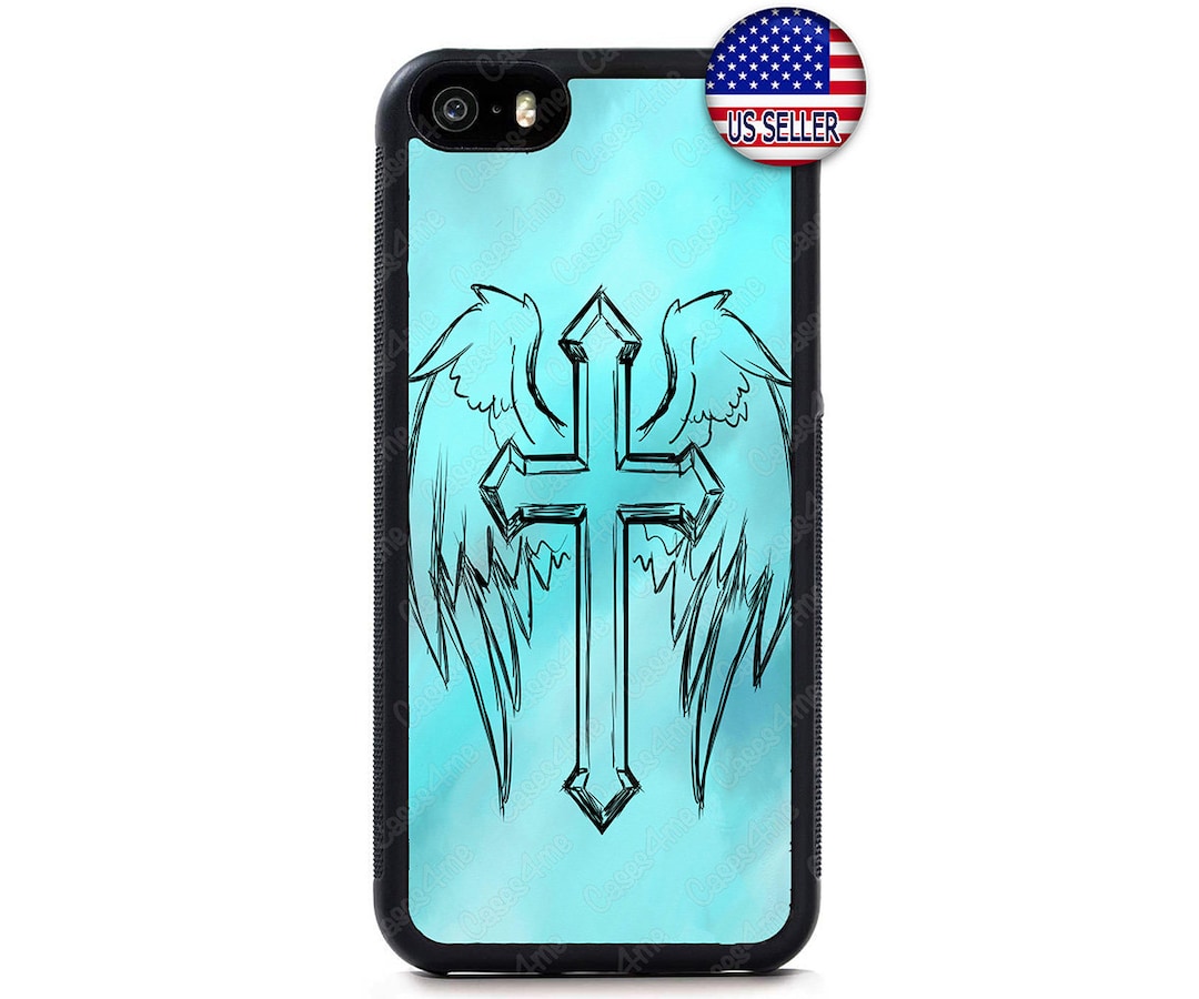 Christ Cross Angel Wings Christian Slim Hard Rubber Case Cover for ...