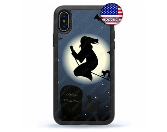 Halloween Case Witch Bats phone Case Cover for iPhone 17 16 15 14 13 Max Mini pro Max 12 Plus X Max, iPod Touch 7 6