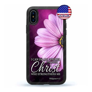 Funda rígida de TPU con citas cristianas, versículos bíblicos y flores para iPhone 17, 16, 15, 14, 13 Max, Mini, Pro Max, 12 Plus, X Max, iPod Touch 7 y 6.