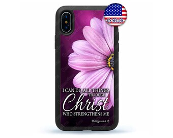 Kristna citat Bibelversblommor Hårt gummiskal i TPU för iPhone 17 16 15 14 13 Max Mini Pro Max 12 Plus X Max, iPod Touch 7 6