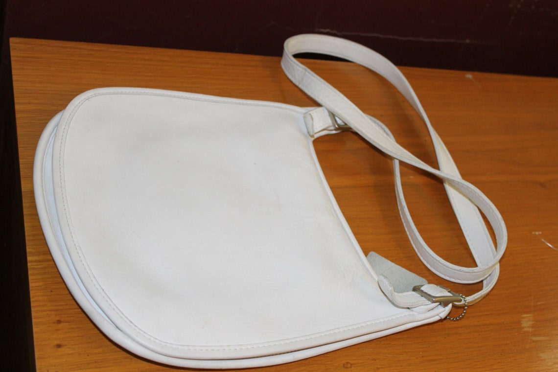 Coach Crossbody Purse White Leather Etsy