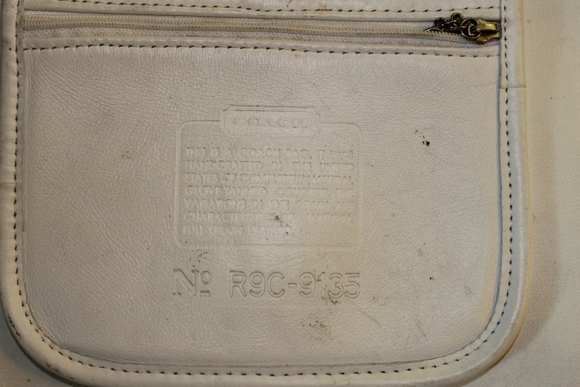 Coach Crossbody Purse White Leather Etsy