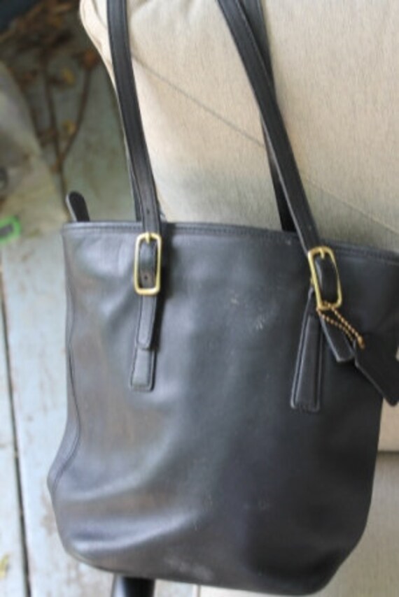 coach blue handbag