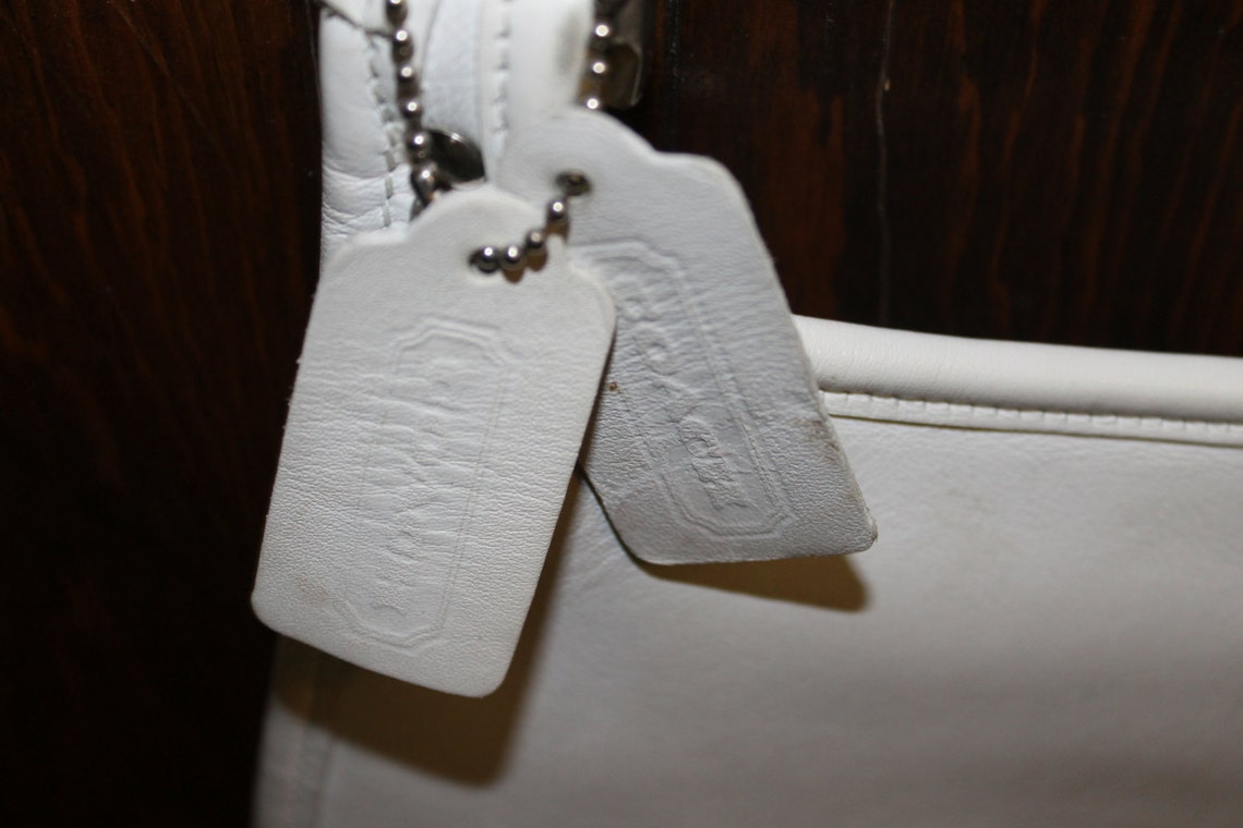 Coach Crossbody Purse White Leather Etsy