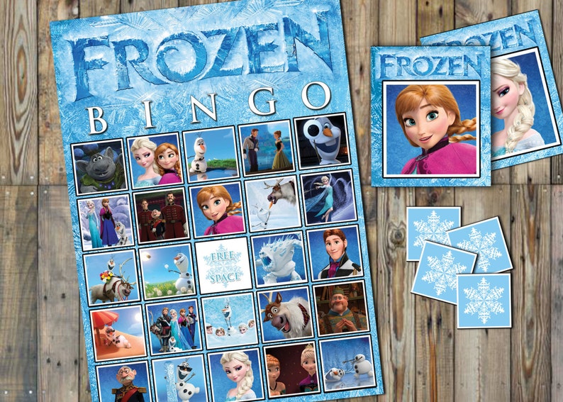 frozen-bingo-theme-20-different-bingo-cards-with-calling-etsy