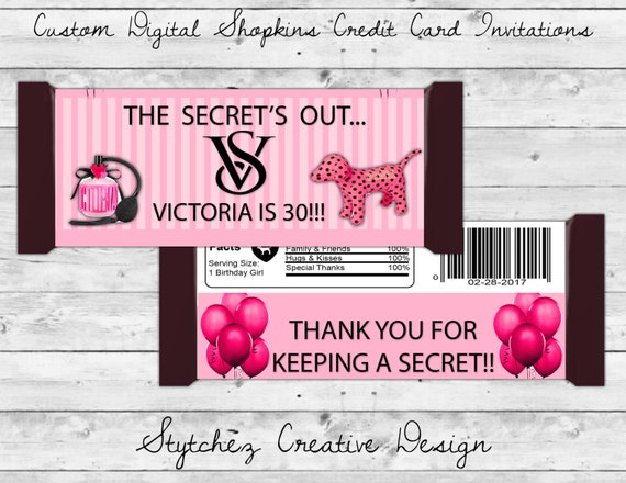 Digital Victoria Secret Custom Designed Juice Label Chip Bags Digital Custom Party Favors Unlimited Printing Stickers Labels Tags Paper Party Supplies