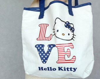 Sanrio Hello Kitty Leopard Print Ribbon Patter Shopper bag shopping tote cute Sanrio Hello Kitty Leopard Print Ribbon Patter Shopper bag shopping tote cute