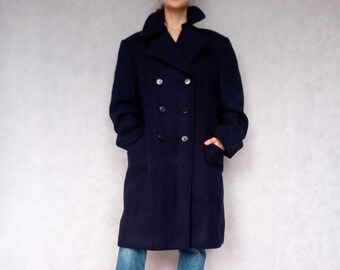 KRIEGSMARINE 70's Old Military Heavy leather Reefer coat KRIEGSMARINE 70's Old Military Heavy leather Reefer coat