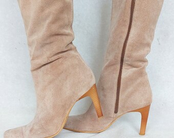 beige suede boots