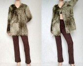 Vintage Fluffy Cardigan, Long Hair Duster, Long Cardigan, Boho Bohemian Cardigan, Medium Size