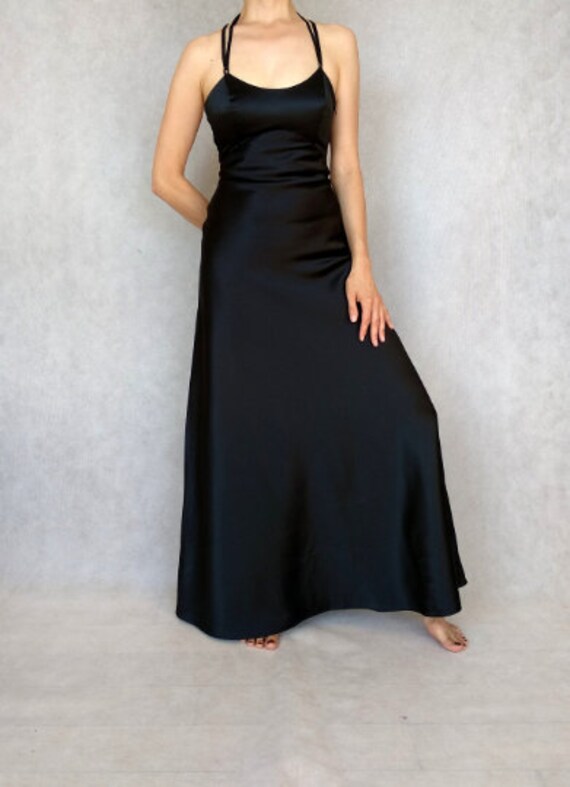 Vintage Black Maxi Dress Vera Mont Gown 
