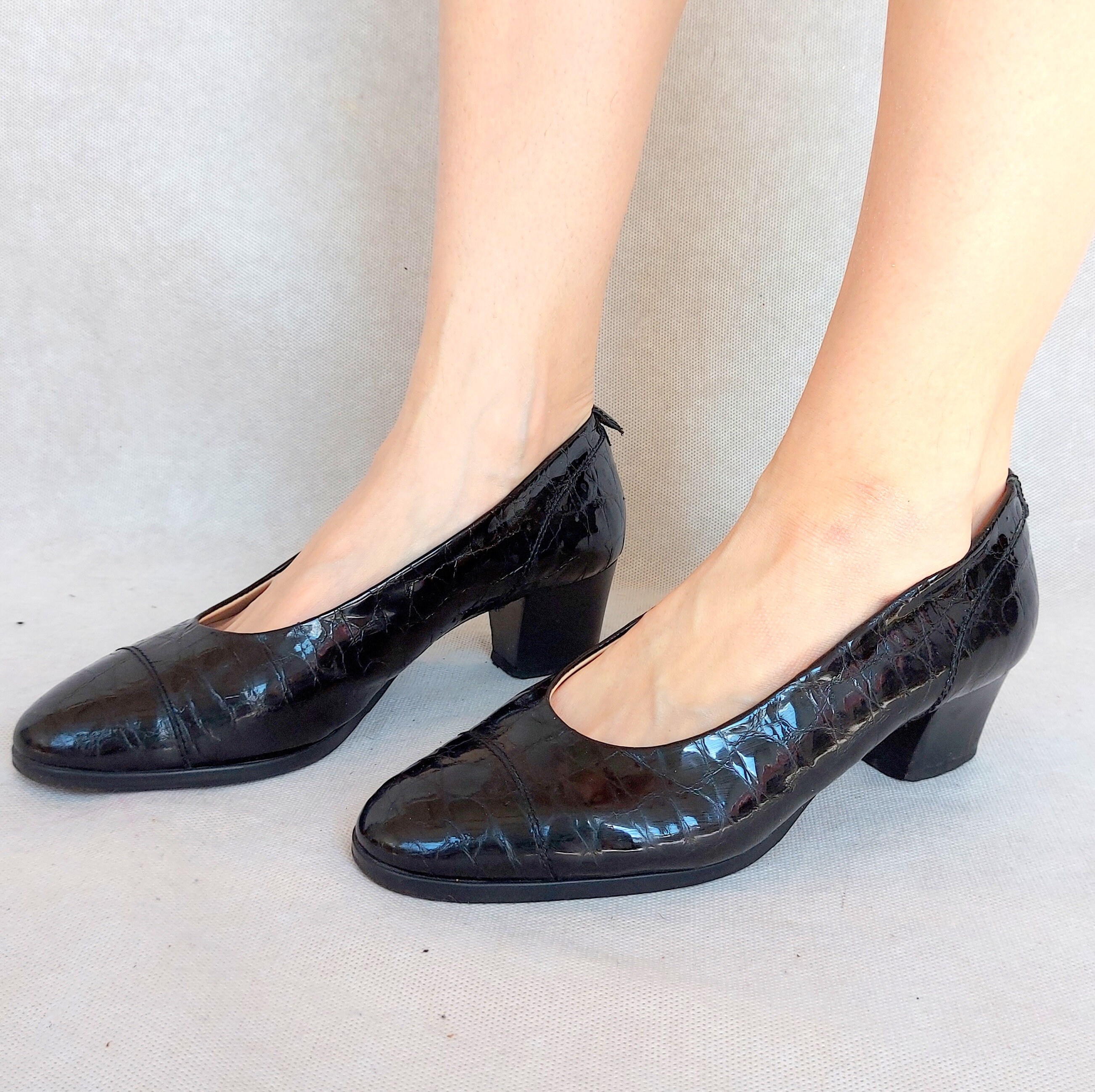 Vintage Leather Shoes Tivola Shoes Italian Heels 80s